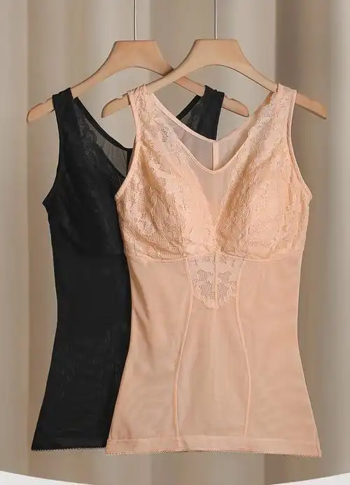 塑身衣女收腹上半身收小肚子束腰神器美体紧身带胸垫大码打底内衣 2件