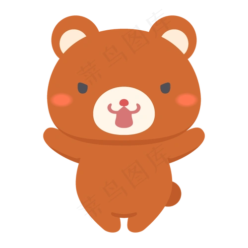可爱熊动物来势汹汹矢量卡通动漫插画epsai矢量模版下载