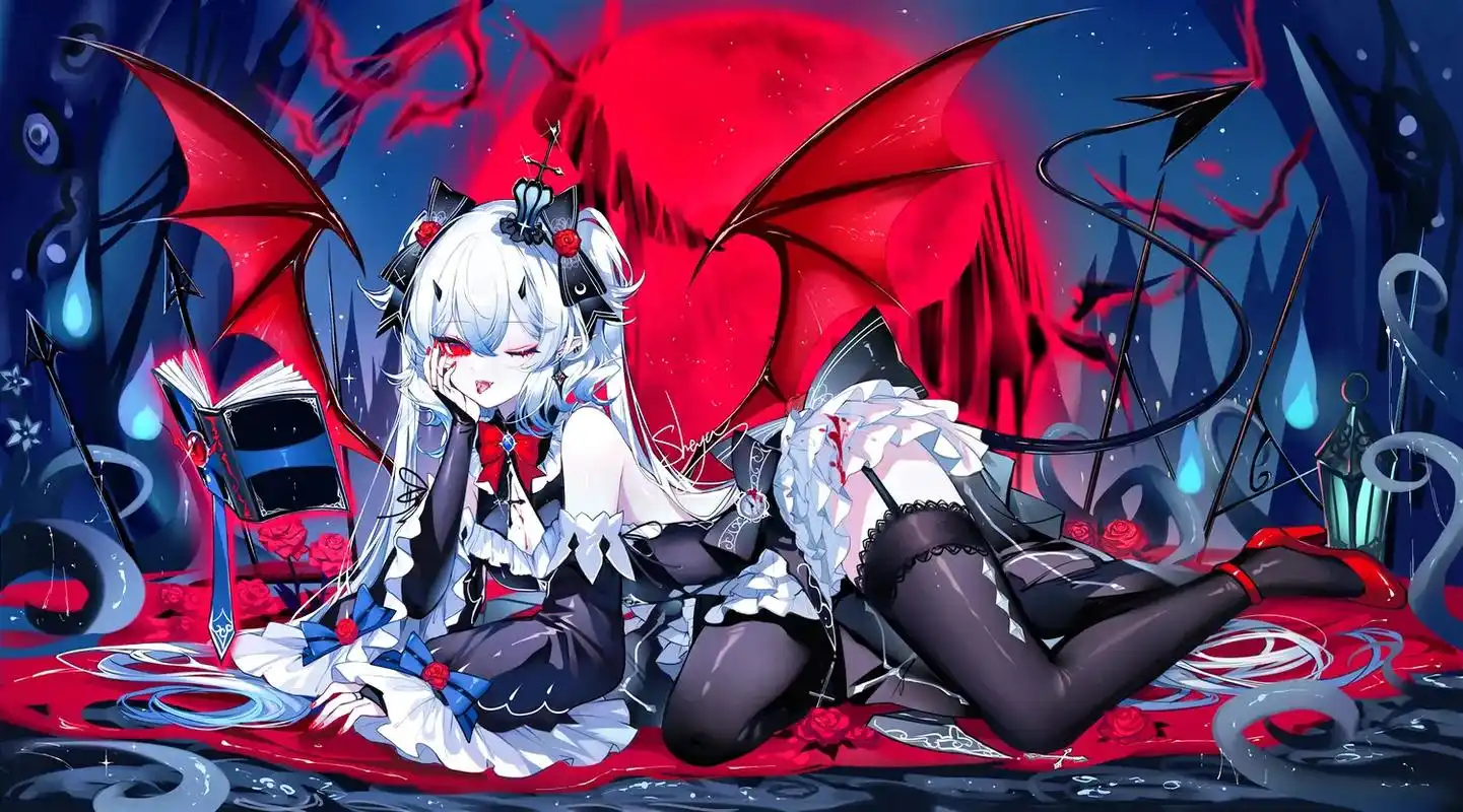 二次元 #动漫老婆 #哥特萝莉 #暗黑系 #送你一张壁纸 - 抖音