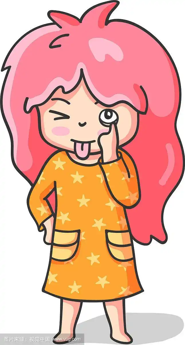 取笑女孩吐舌头的美人鱼