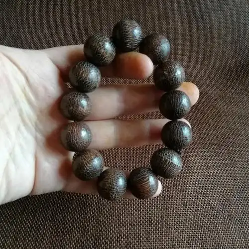 古玩收藏西藏老料风化耗牛角手串男士包浆圆珠手串佛珠念珠