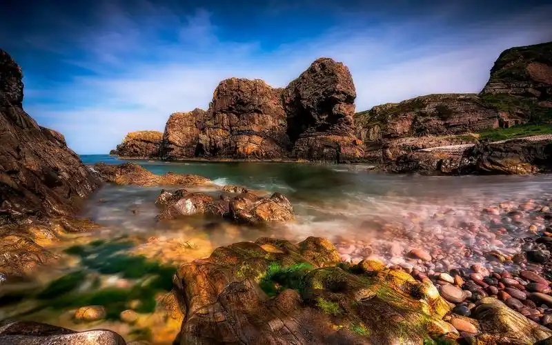 岩石海水自然风景