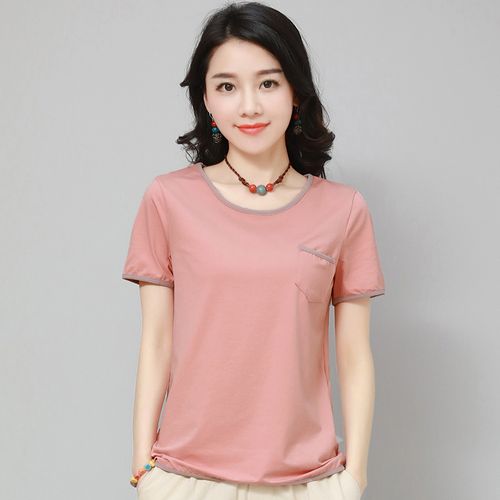纯棉t恤女短袖韩版宽松夏季2022年新款上衣百搭半袖女洋气体恤衫