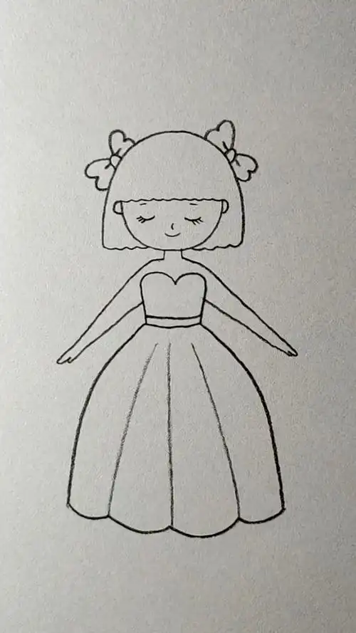 长裙女孩儿#简笔画
