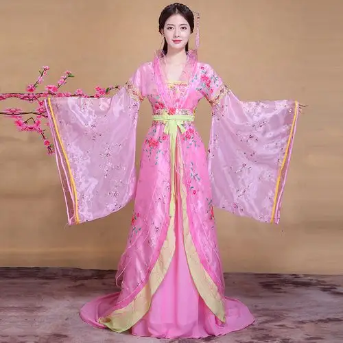 汐沚古装贵妃服装拖尾女唐朝皇后公主仙女汉服影楼写真舞台演出服