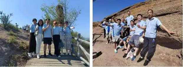 富有挑战精神的年轻人弃索道而徒步登山,用脚步丈量磬锤峰之美,感受大