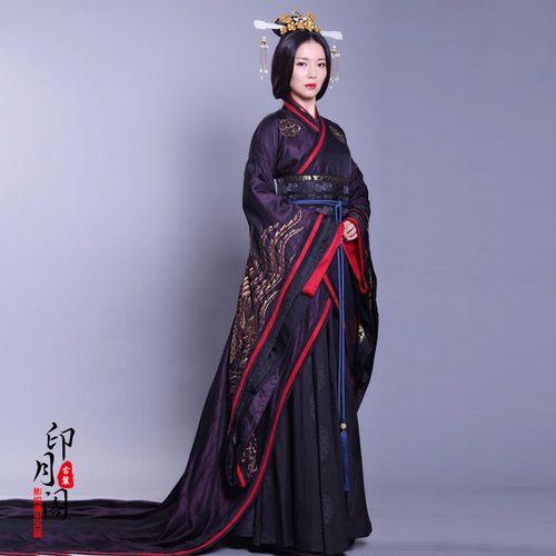 古装影视汉服女端庄大气紫色皇后妃子服拖尾汉服民族服装