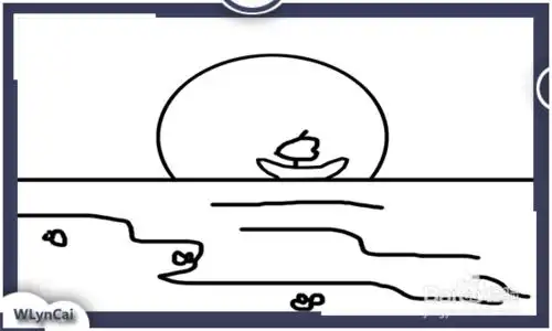 夕阳西下简笔画海边的夕阳简笔画步骤海边的夕阳简笔画作品彩色图片