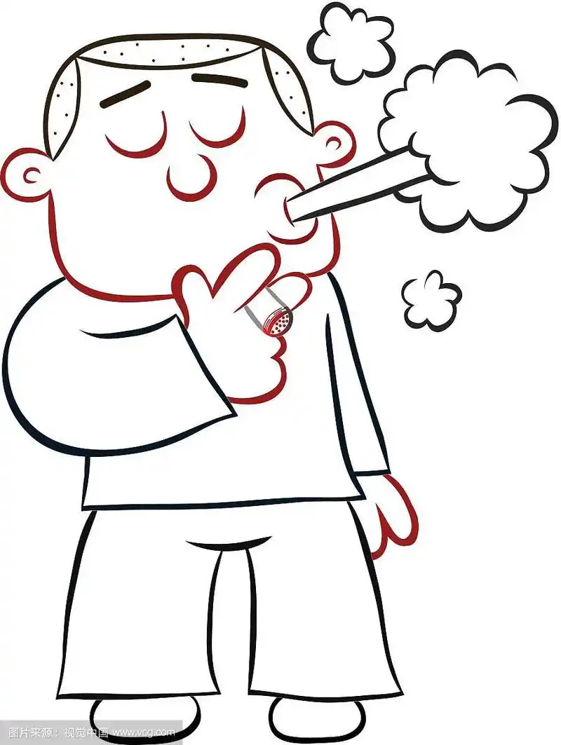 抽着烟的卡通男人