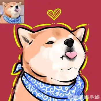 q版手绘宠物头像小动物画像定制猫咪狗狗照片转卡通萌宠漫画设计 按照