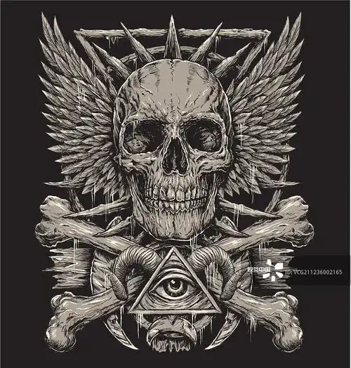 受重金属启发的骷髅设计图片素材