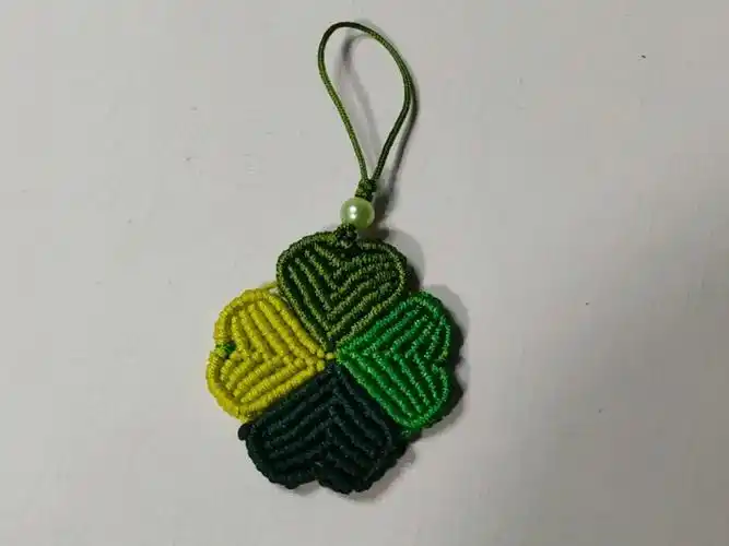 手工编绳│幸运四叶草小挂饰