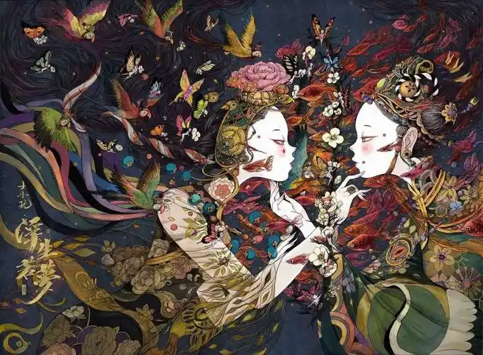 跪了,她独特的"新国风"插画惊艳绝伦,唯美瑰丽的场景宛如仙境,让人