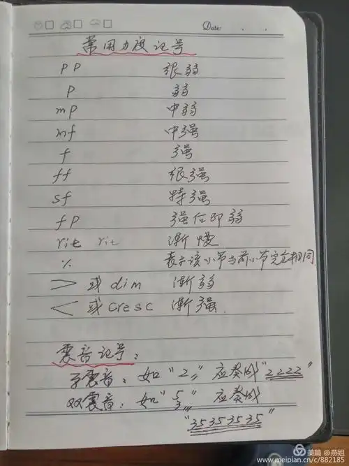 常用力度记号