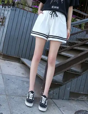 樱姿优夏季a字热裤百搭高腰阔腿裤学生跑步休闲宽松大码运动短裤女