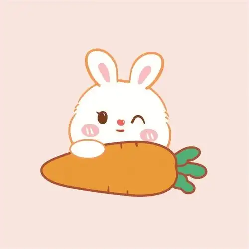 发财兔ip卡通形象爱萝卜插画头像分享