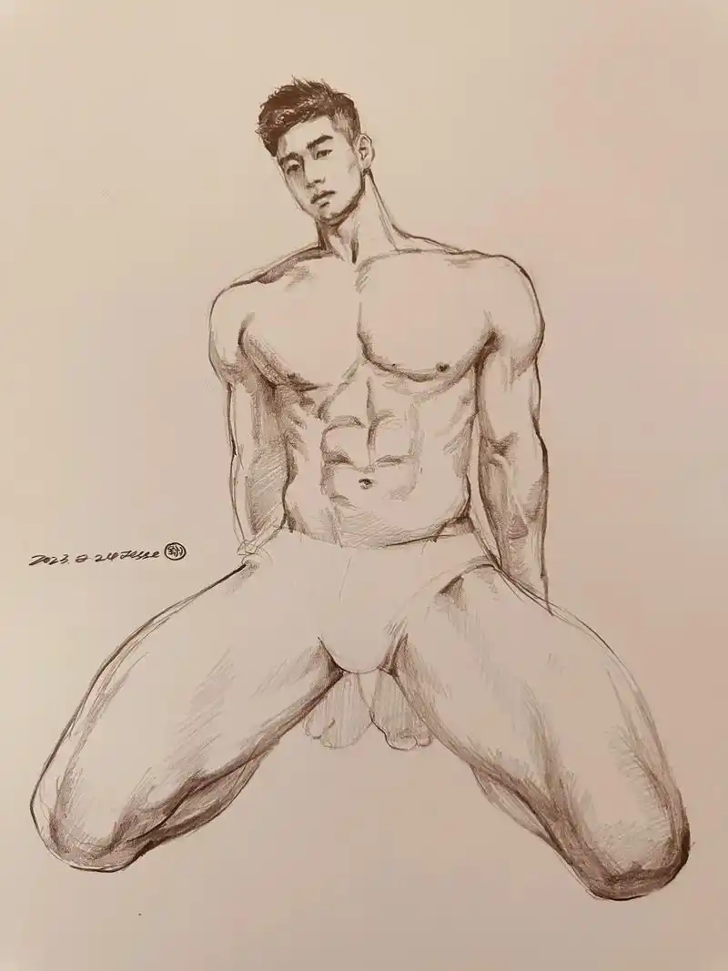 男生速写.#画画 #人体结构 #肌肉男 #速写 #体育生 - 抖音