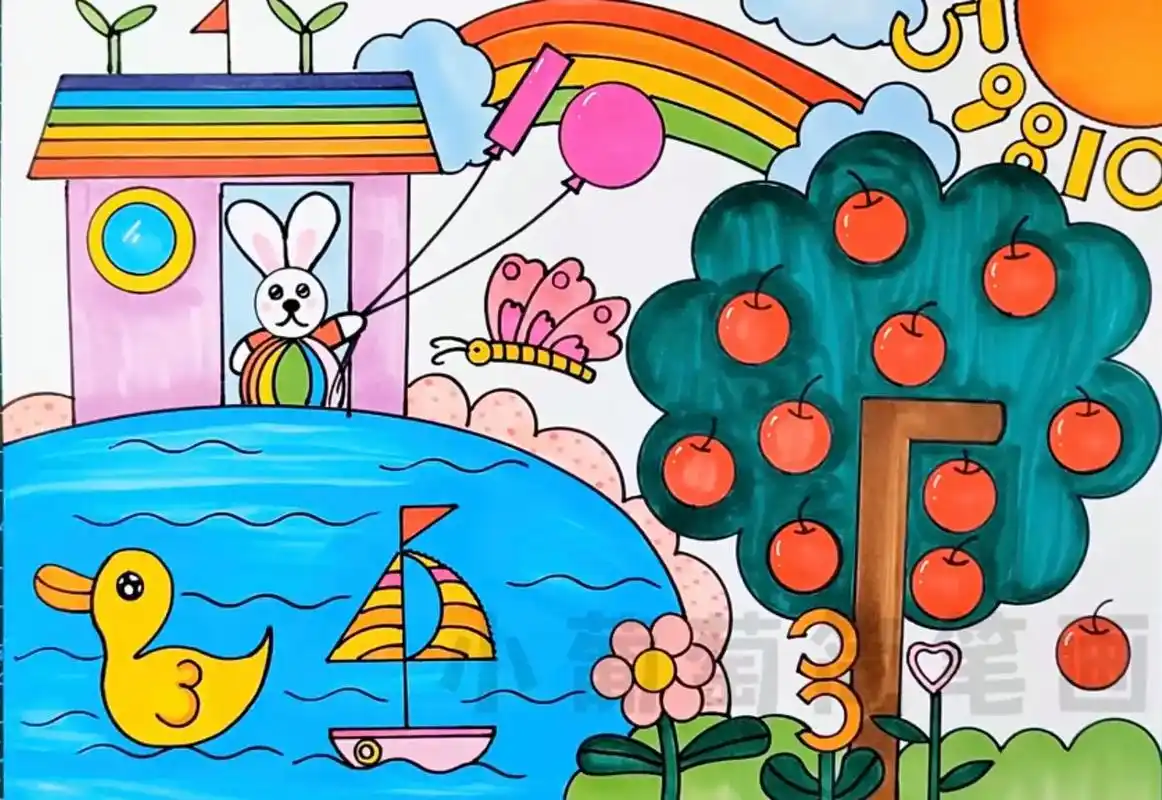 数字创意画/共两张有线稿可打印.数字0到数字10,简单好看# - 抖音