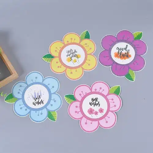 生日卡片小贺卡花朵造型生日贺卡留言卡纸卡无现货需定