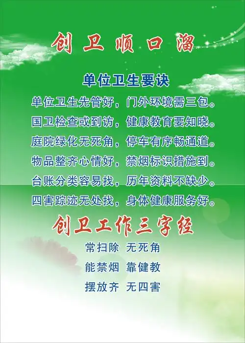 卫生海报印制展板写真贴纸素材1442卫生城城市宣传栏