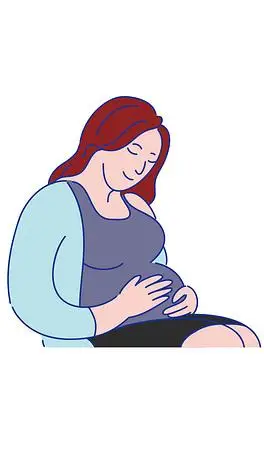 母亲插画怀孕的妈妈卡通可爱插画免扣素材矢量图