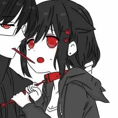 动漫黑暗情侣头像 又丧又酷情头一左一右头像