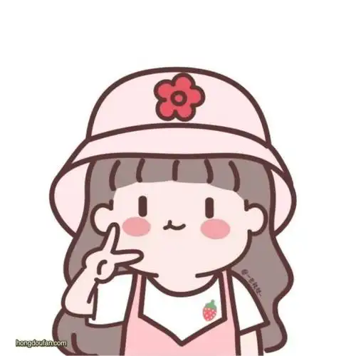 带着粉红色帽子的可爱女生简笔画大全