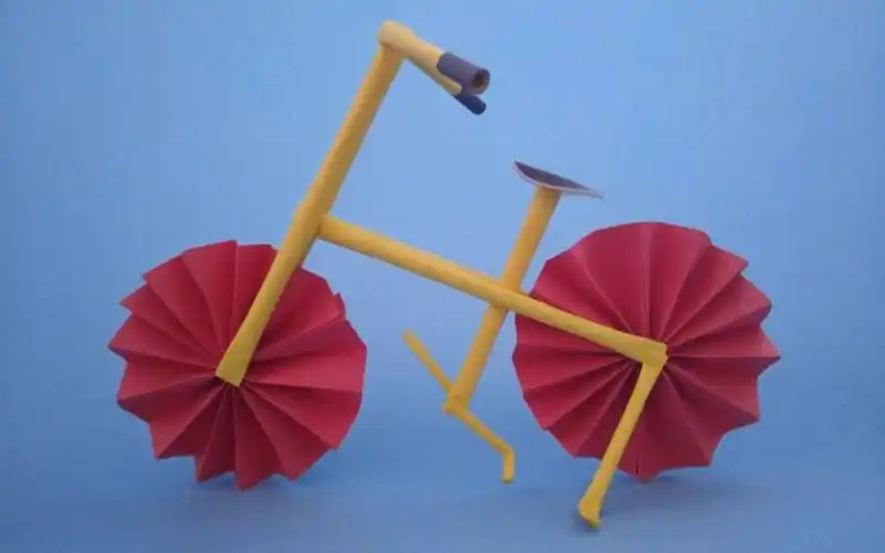 教你用纸制作帅气的自行车做法简单外观时尚手工diy视频教程