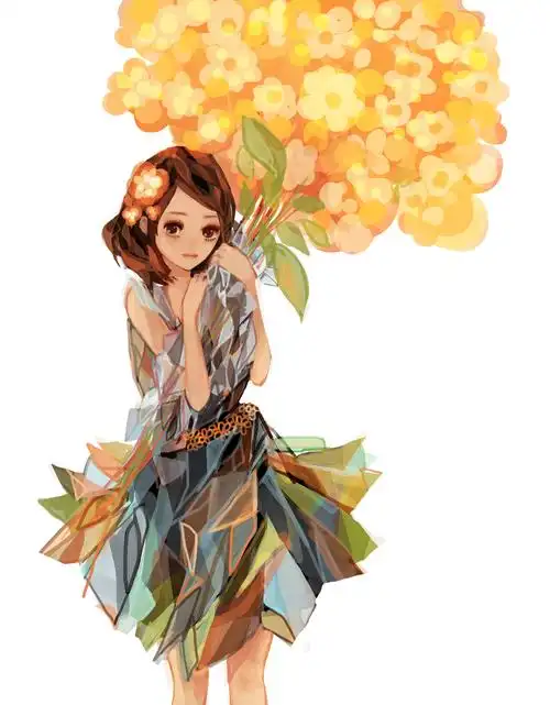 森系少女 手绘 插画 水粉画 萌系 可爱 壁纸 69 麽麽 69