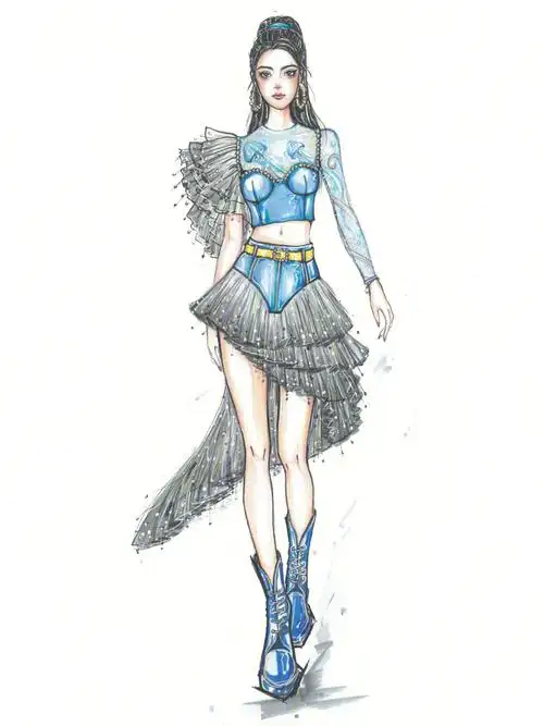 服装设计手绘78彩铅马克笔套装系列礼服