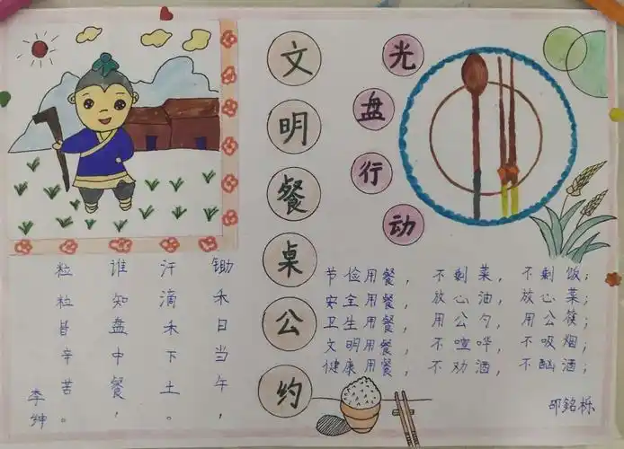 文明餐桌手抄报一等奖