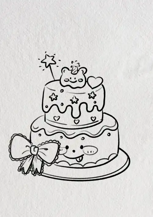 生日蛋糕贺卡简笔画教程第二弹来啦～最近有过生日的小伙伴看过来