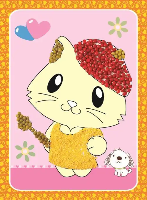 尼勃克 儿童谷物手工画 diy制作豆豆贴画五谷杂粮粘贴画创意diy手工
