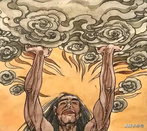 18000年,天就很高很高,地就很厚很厚,盘古氏当然也成了顶天立地的巨人