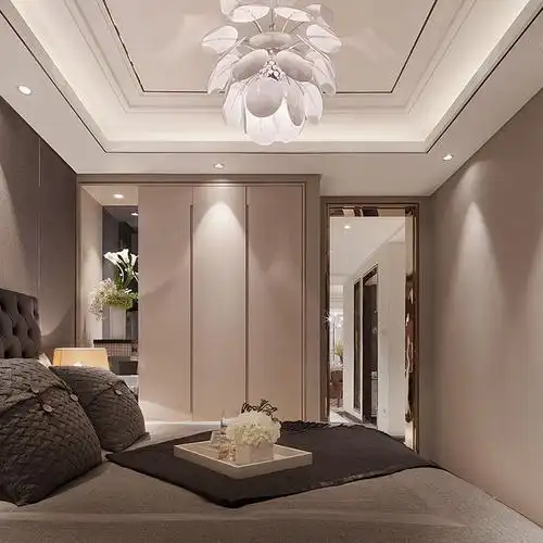 现代大气卧室衣柜效果图 香槟色衣柜图片