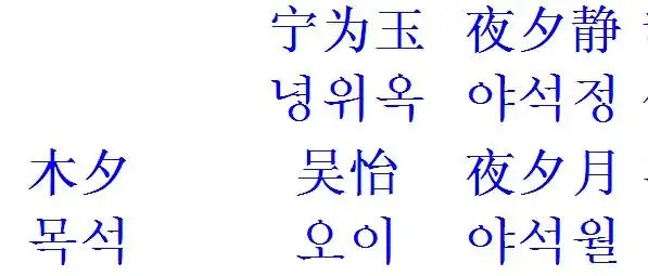 中文名字翻译韩文