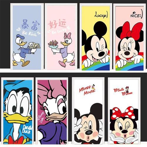 创意可爱卡通门贴纸整张木门翻新卧室衣柜推拉儿童房幼儿园自粘画