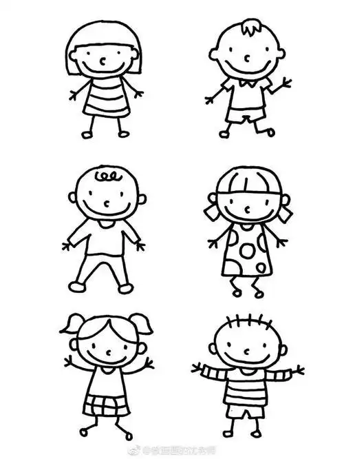 卡通美甲师简笔画