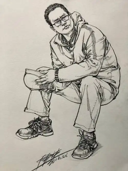 单人速写人物图集20张优秀速写作品临摹素材