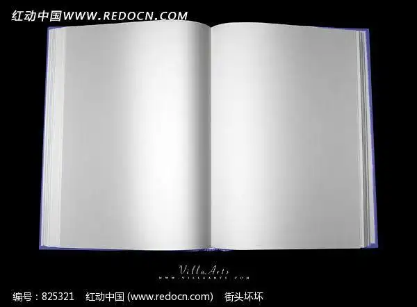 一本打开的空白书页图片素材