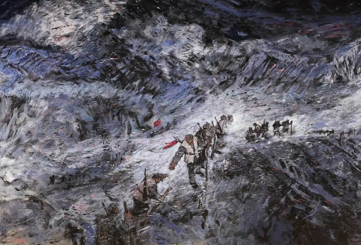 崔晓晓 《翻越雪山》 (局部)之一