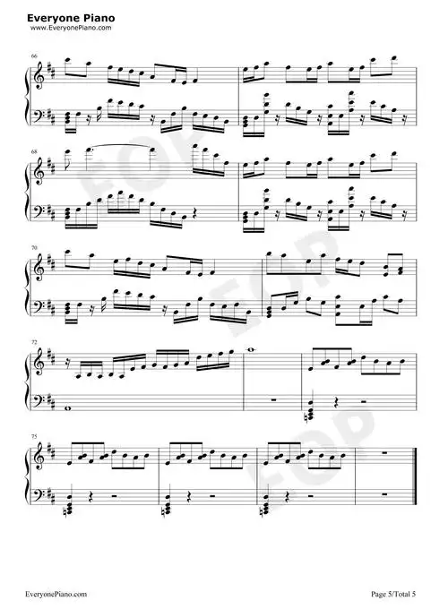 告白之夜-改编版五线谱预览5