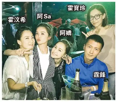 阿sa,阿娇及霆锋替霍汶希与孪生妹妹霍宝玲搞生日会庆祝