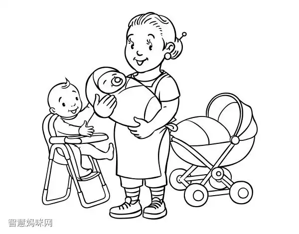 保姆简笔画图片