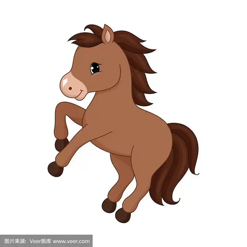 可爱的卡通马角色.