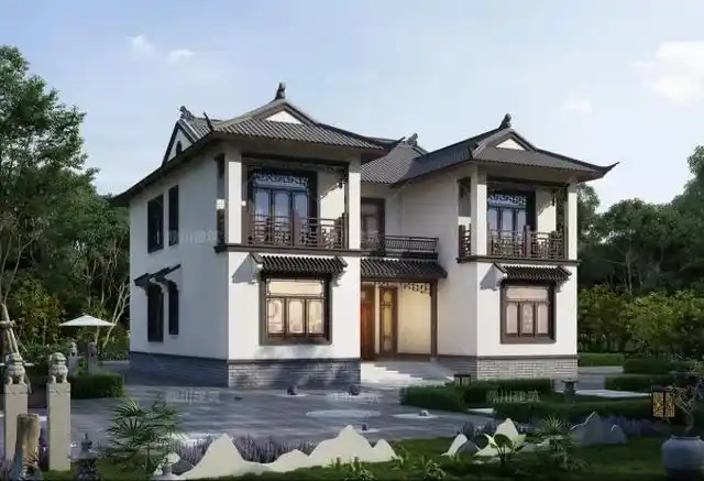 二层中式美宅,匠心千年古韵,这才是中国别墅该有的样子