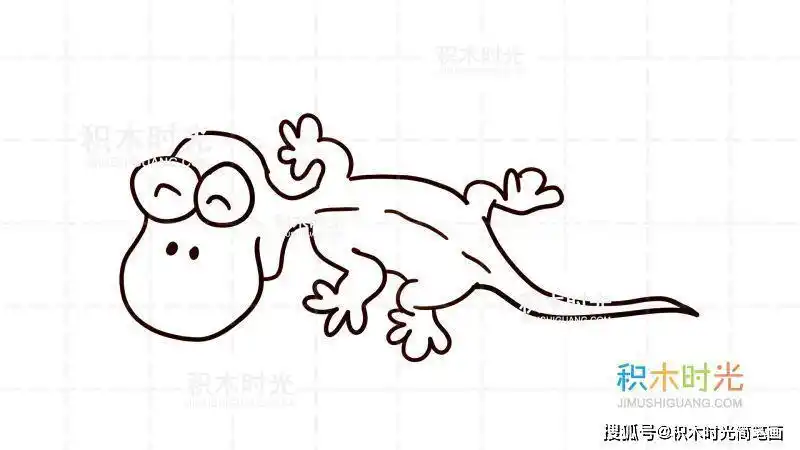 壁虎简笔画步骤图解
