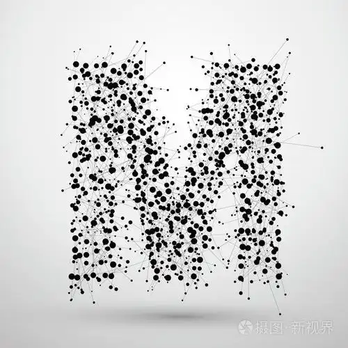 点线组成的字母,字体设计