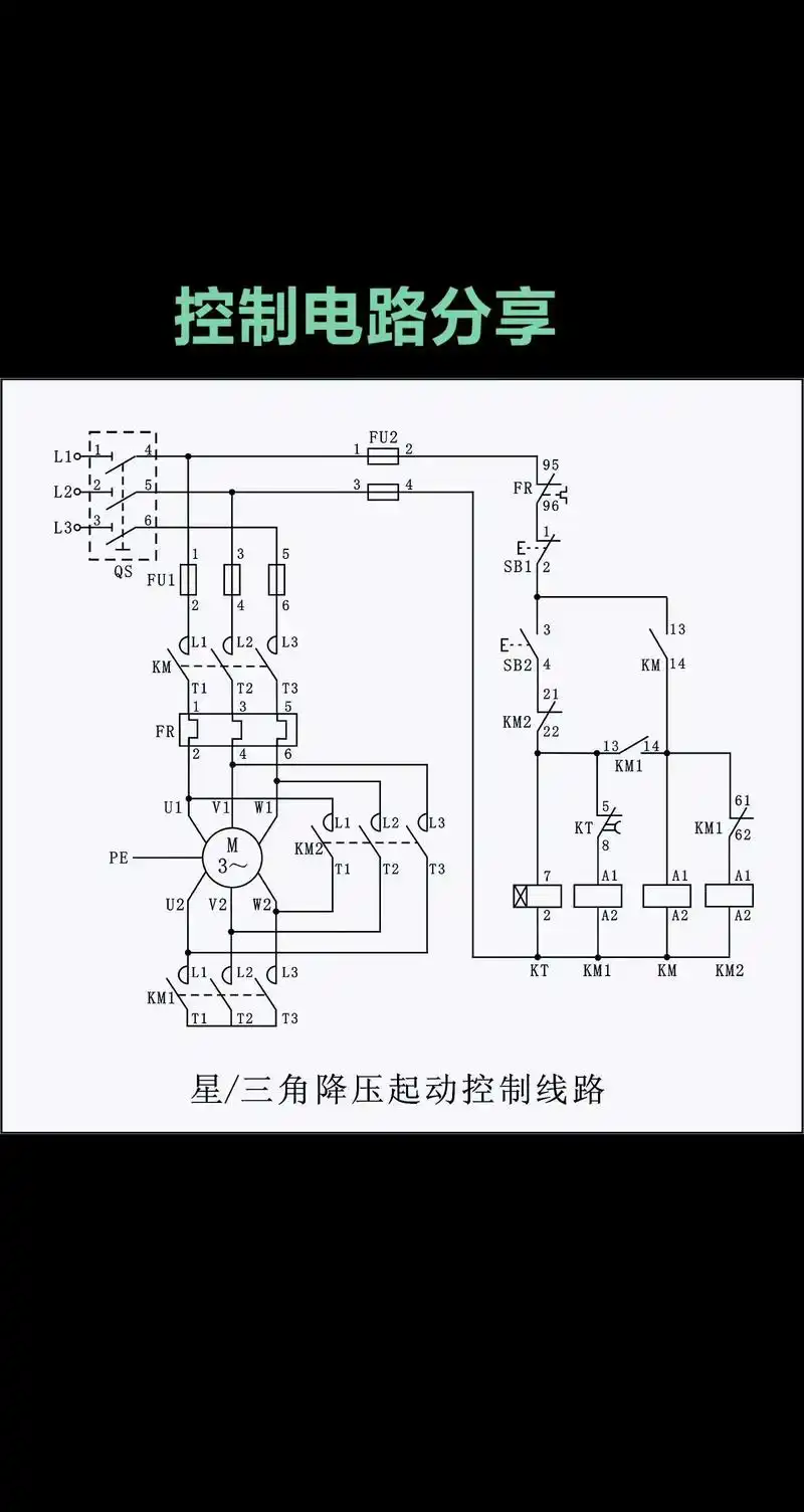 分享一个控制电路图#如何看懂电路图 @永明电工plc自动化