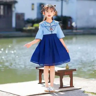小学生校服女生儿童连衣裙班服夏季中国民族风汉服夏装幼儿园园服演出